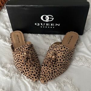 George Tan Leopard Print Women's Mules